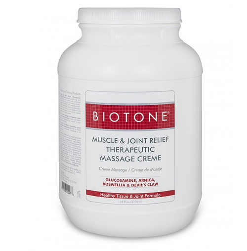 Biotone Muscle & Joint Relief Therapeutic Massage Creme in 1 Gallon Container Predictable