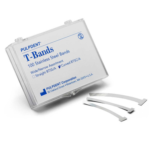 T Band Stringer Pulpdent Curved Assorted Stainless-Steel T-Bands (BTSC/A)