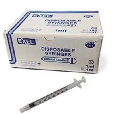 1mL Sterile Tuberculin Syringe with Luer Lock Tip- 100/Box (26050)