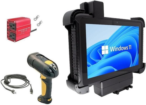 ForkLift Bundle: Windows 11 Pro Tablet with Powered/Lockable Mounting Bracket- Long Range Barcode Scanner (Complete Kit)