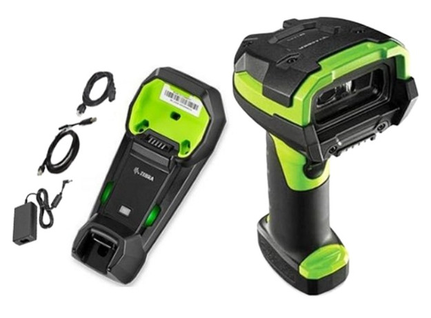 Zebra DS3678-SR Cordless Barcode Scanner Kit with Cable, Standard Cradle, Power Supply, Line Cord, Industrial Green, DS3678-SR3U4210SFW