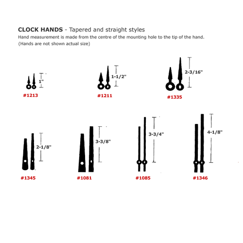 Clock Hands - Tapered and Straight