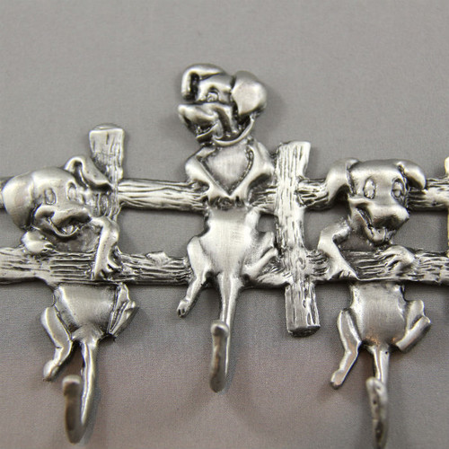 Pewter Playing Dogs Key Hanger