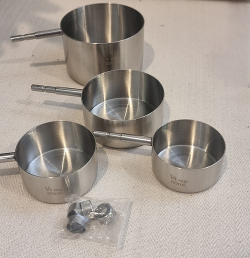 Stainless Steel Measuring Cup Set | Woodturning Kitchen Hardware