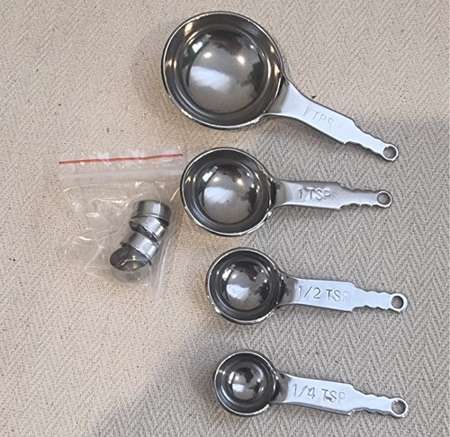 Stainless Steel Measuring Spoon Set | Woodturning Kitchen Hardware