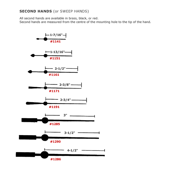 Clock Second (Sweep) Hands