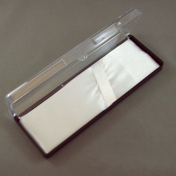 Double Pen Case  plastic lid with white lining