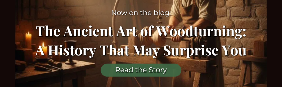 Tas Turning Supplies Blog Hero Image An ancient woodturner artists impression.  The history of woodturning