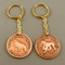 Coin Key ring/ Antique Copper/ double sided/Tiger/Devil