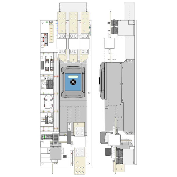 powerPL315/750d | 750A, 3-ph, 230V/460V, Non-Regen, Non-Reversing, DC Drive, includes: integrated input contactor, fusing, Ethernet and USB interface