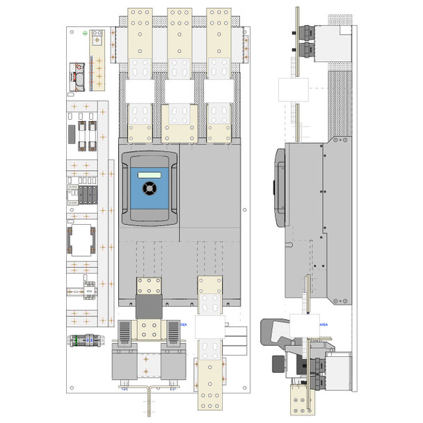 powerPL700/1650d | 1650A, 3-ph, 230V/460V, Non-Regen, Non-Reversing, DC Drive, includes: integrated input contactor, fusing, Ethernet and USB interface