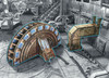 Battle Systems Scifi Terrain Industrial Turbine - 25-35mm Printed Card Scenery Suitable for 40k, D&D, Fallout and More Miniature and Roleplaying Games