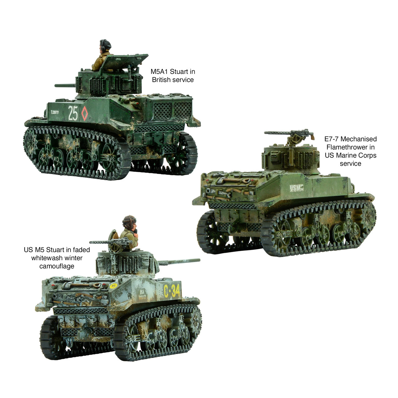 Bolt Action WWII M5 Stuart Platoon - Troll Hoard Games