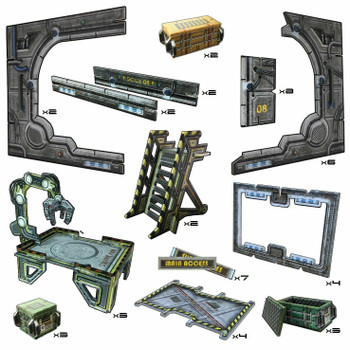 Battle Systems Sci-fi Terrain Arrival Bay - 28-35mm RPG / Wargames / 40k Necromunda Card Scenery