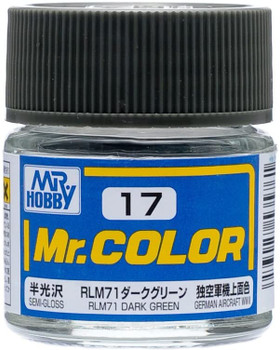 Mr Hobby C17 Semi-Gloss RLM71 Dark Green German Aircraft Paint (10ml)