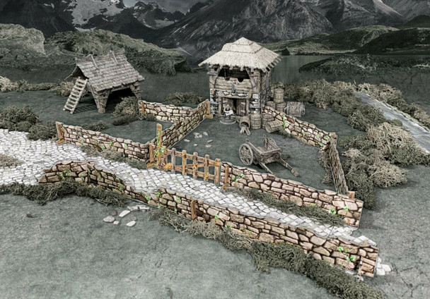 Battle Systems Fantasy Terrain Stone Walls - 28-35mm DND D&D RPG Wargames Historical / Fantasy Card Scenery
