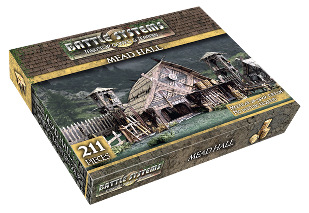 Battle Systems Fantasy Terrain Mead Hall - 28-35mm DND D&D RPG Wargames Historical / Fantasy Card Scenery