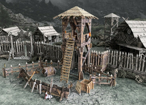 Battle Systems Fantasy Terrain Lookout Tower - 28-35mm DND D&D RPG Wargames Historical / Fantasy Card Scenery