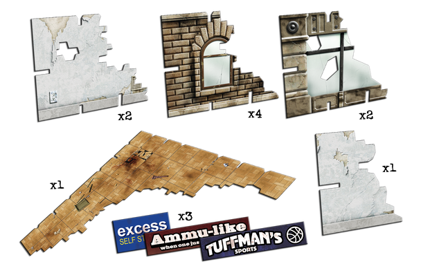 Battle Systems Urban Apocalypse Terrain Ruined Walls Sheet