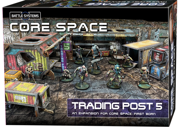 Core Space First Born: Trading Post 5 Expansion - Battle Systems Cooperative / Solo Scifi Dungeon Crawler Board Game