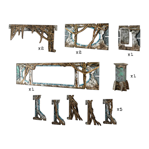 Battle Systems Sci-fi Terrain Alien Catacombs Entrances Sheet - 28-35mm RPG / Wargames / 40k Necromunda Card Scenery