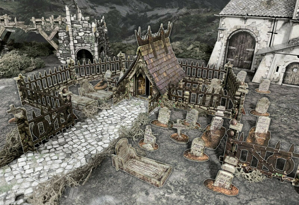 Battle Systems Fantasy Terrain Graveyard - 28-35mm DND D&D RPG Wargames Historical / Fantasy Card Scenery