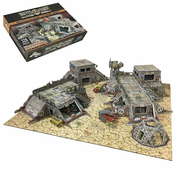 Battle Systems Sci-fi Terrain Outlands Core Set - 28-35mm RPG / Wargames / 40k Necromunda Card Scenery
