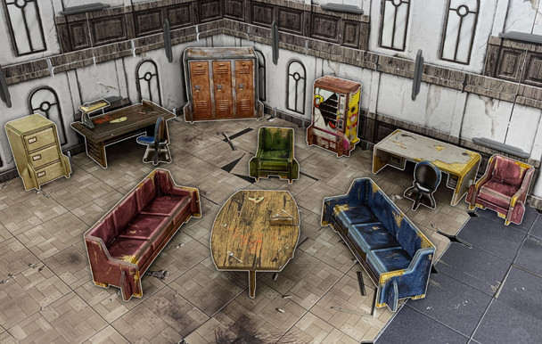 Battle Systems Urban Apocalypse Terrain Urban Furniture - 28-35mm RPG / Wargames / Fallout Card Scenery
