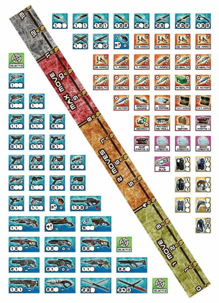 Core Space Tokens & Ruler Sheet - Battle Systems Cooperative / Solo Scifi Dungeon Crawler Board Game