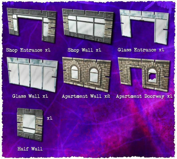 Battle Systems Urban Apocalypse Terrain Exterior Walls Sheet