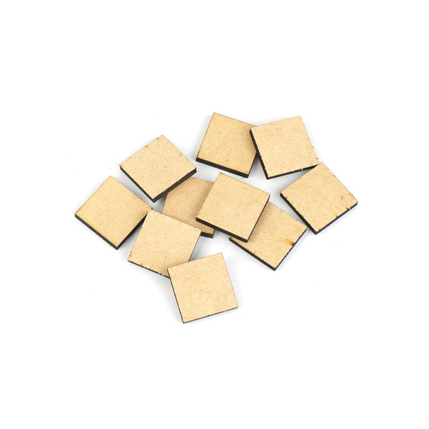 20mm Square Miniature Bases x10 (MDF)