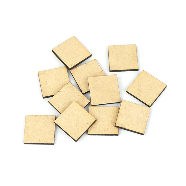 25mm Square Miniature Bases x10 (MDF)