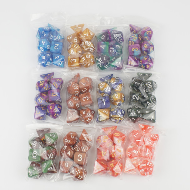 Bulk Lot of 7 Piece RPG Polyhedral Dice Sets
