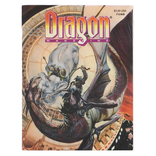 TSR Dragon Magazine #189 - ADND AD&D DND D&D Monthly Magazine OOP