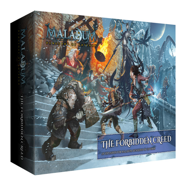 Maladum The Forbidden Creed Expansion - Fantasy Dungeon Crawler Game Immersive Terrain Solo, Co-op and Adversarial Play