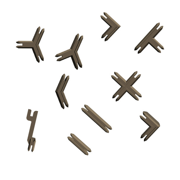 Battle Systems Terrain Plastic Terrain Clips (Brown) - Compatible w/ Core Space and Scifi, Fantasy, Modern Terrain