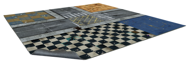 Battle Systems Urban Apocalypse Terrain City Block Game Mat 2x2
