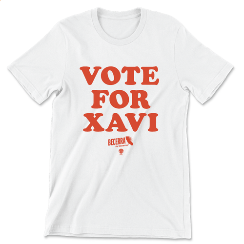 Vote For Xavi (Unisex White Tee)