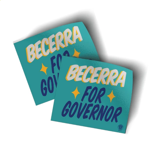 Becerra For Governor - Stars (4" x 3.5" Vinyl Sticker -- Pack of Two!)