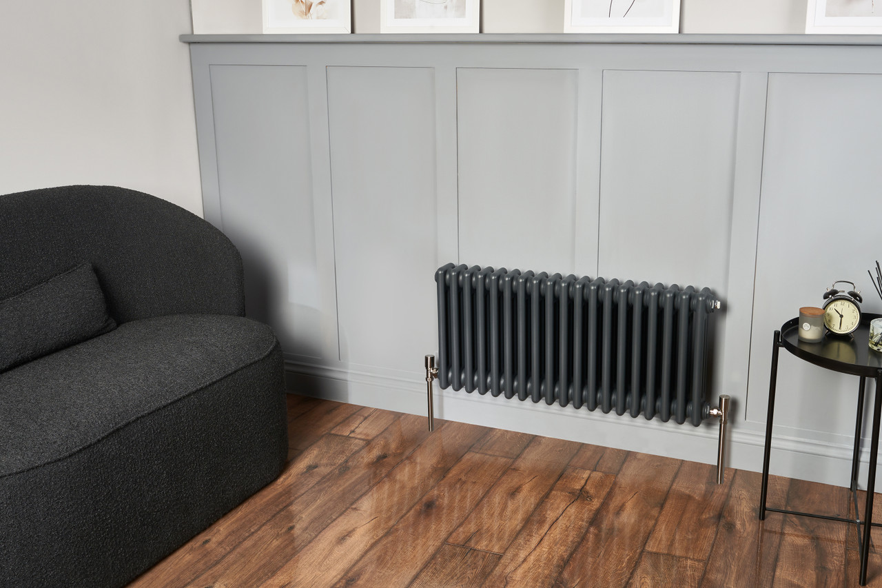 400 3 Column Radiator 3 Column 400 Horizontal Radiator: Anthracite Grey (RAL 7016) 400mm H x ...