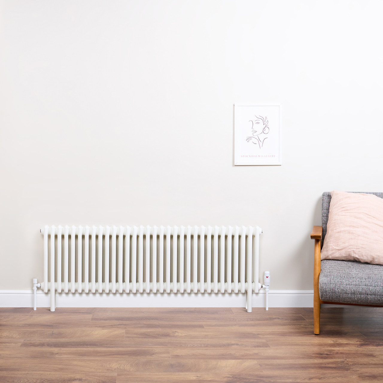 400 3 Column Radiator 3 Column 400 Horizontal Radiator: Traffic White (RAL 9016) 400mm H x ...