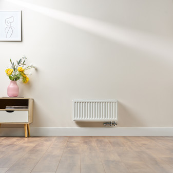 Compact 6 - 3TS Horizontal Radiator:  Traffic White (RAL 9016) 300mm H x 600mm L - Compact-6-3TS600W-White-Lifestyle-01.jpg