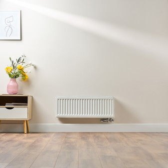 Compact 6 - 3TS Horizontal Radiator:  Traffic White (RAL 9016) 300mm H x 800mm L - Compact-6-3TS800W-White-Lifestyle-01.jpg