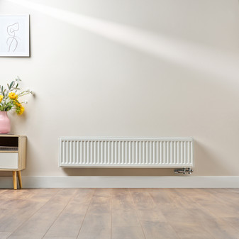 Compact 6 - 3TS Horizontal Radiator:  Traffic White (RAL 9016) 300mm H x 1300mm L - Compact-6-3TS1300W-White-Lifestyle-01.jpg