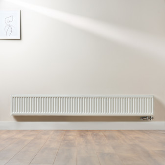 Compact 6 - 3TS Horizontal Radiator:  Traffic White (RAL 9016) 300mm H x 2000mm L - Compact-6-3TS2000W-White-Lifestyle-01.jpg