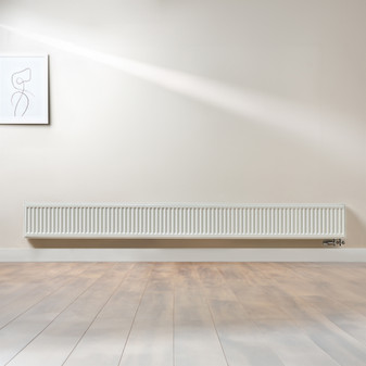 Compact 6 - 3TS Horizontal Radiator:  Traffic White (RAL 9016) 300mm H x 2700mm L - Compact-6-3TS2700W-White-Lifestyle-01.jpg
