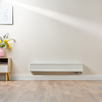 Compact 6 - 2DS Horizontal Radiator:  Traffic White (RAL 9016) 200mm H x 1200mm L - Compact-6-2DS1200W-White-Lifestyle-01.jpg