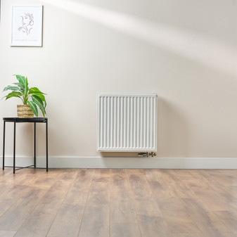Compact 6 - 6TS Horizontal Radiator:  Traffic White (RAL 9016) 600mm H x 600mm L - Compact-6-6TS600W-White-Lifestyle-01.jpg