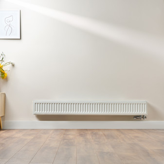Compact 6 - 2TS Horizontal Radiator:  Traffic White (RAL 9016) 200mm H x 1600mm L - Compact-6-2TS1600W-White-Lifestyle-01.jpg