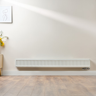 Compact 6 - 2TS Horizontal Radiator:  Traffic White (RAL 9016) 200mm H x 1800mm L - Compact-6-2TS1800W-White-Lifestyle-01.jpg